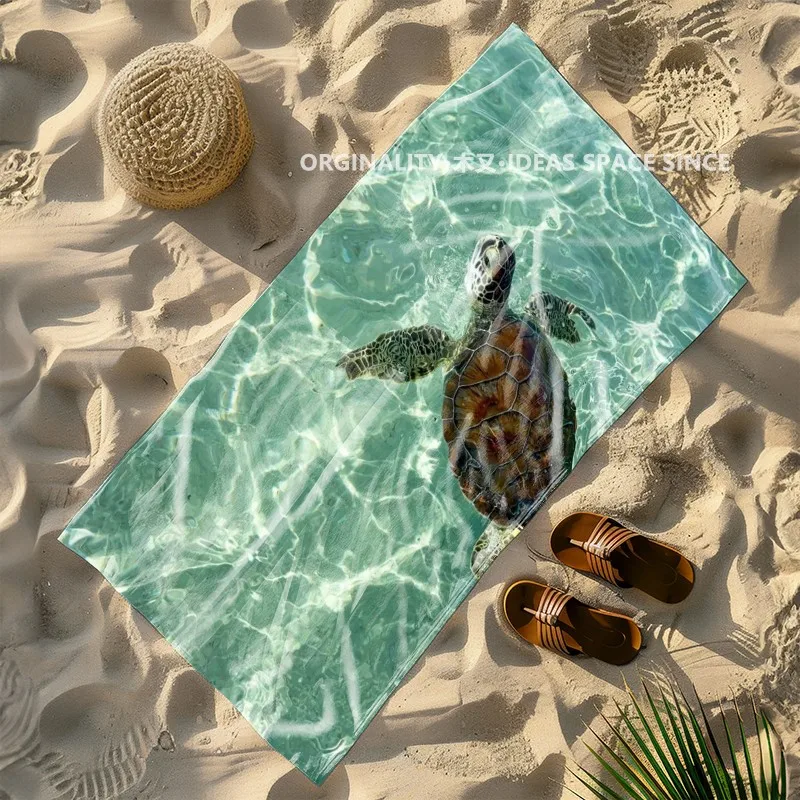 Sea Turtle Clear Beach Towel Patterned Sunscreen And Windproof Suitable For Swimming Pool Camping Travel