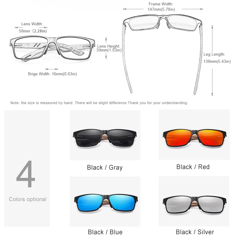 KINGSEVEN Aluminum+Walnut Wooden Handmade Sunglasses Men Polarized Sun Glasses For Women Outdoor Travel