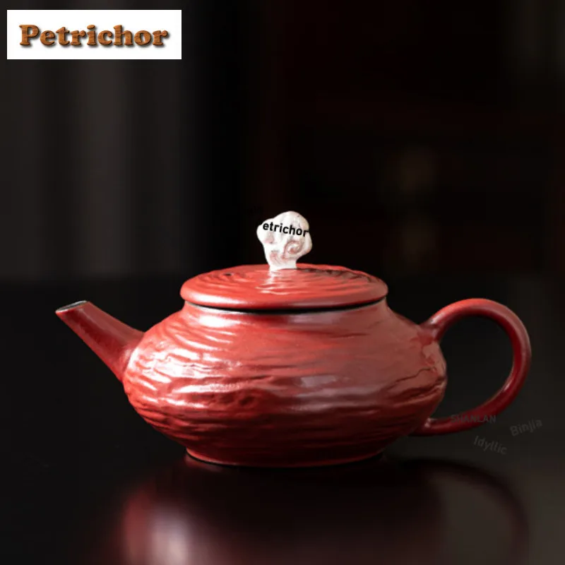 115ml Forbidden City Red Gilt Silver Teapot Boutique Tea Infuser Pot Tea Soaking Kettle With Ball Hole Tea Ceremony Decoration