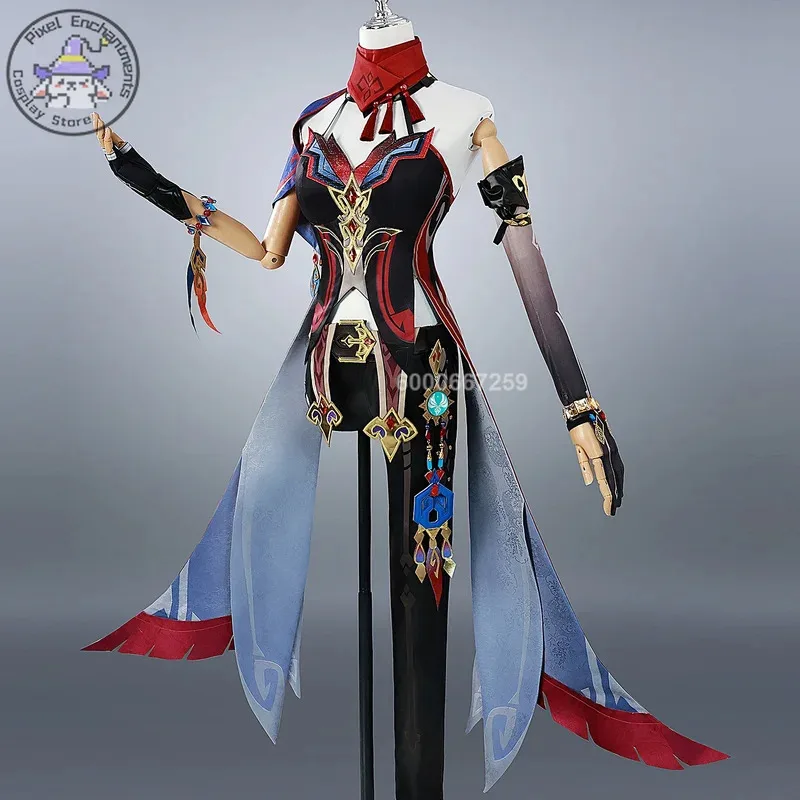 CyChasca Cosplay Genshin Impact Game Costume Anime Peacemaker Women Wig Uniform Props Full Set Halloween Christmas Fancy Party