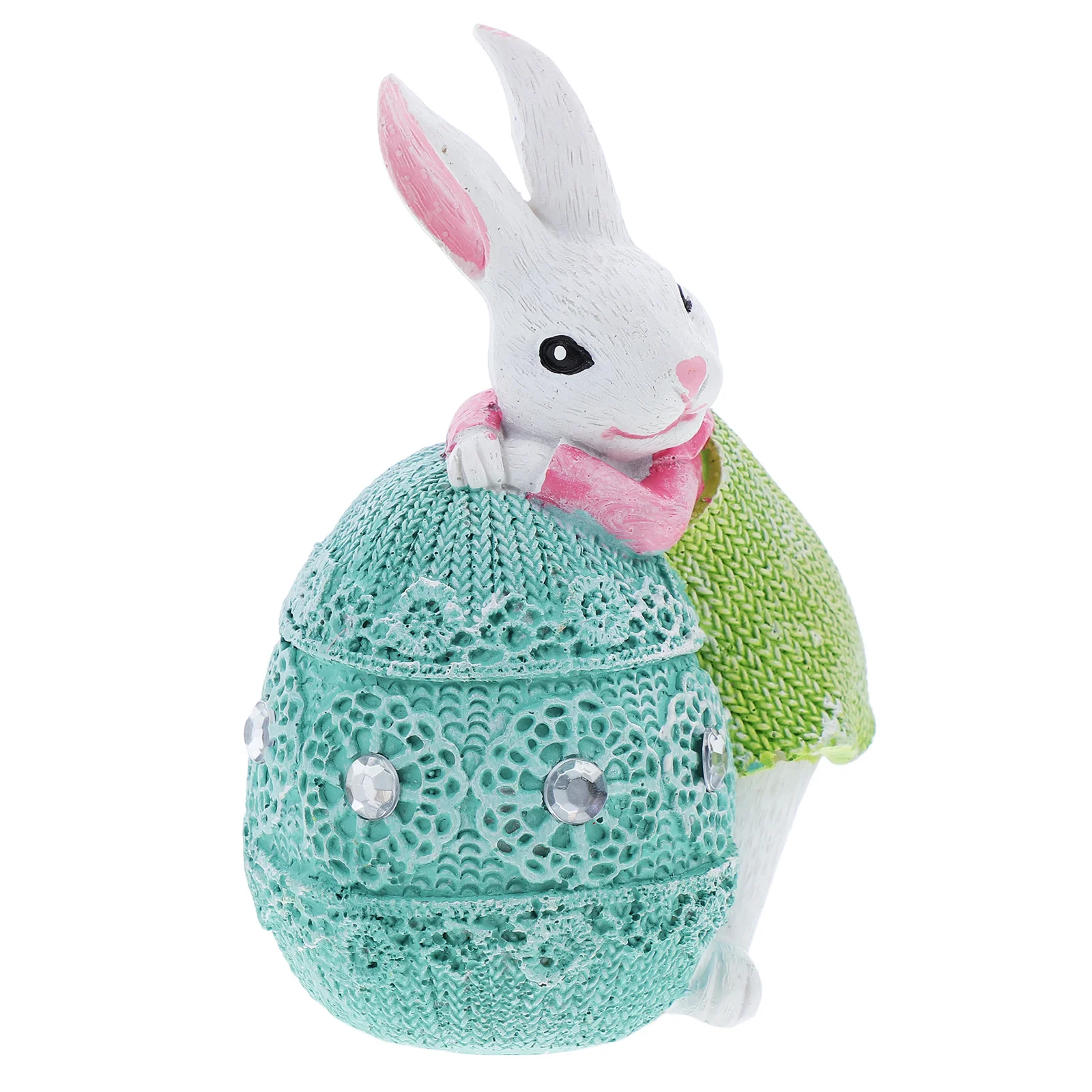 

Easter Bunny Resin Sculpture Cute Rabbit Ornament Desktop Figuirne Decoration Living Room Easter Craft Resin Figure Miniature