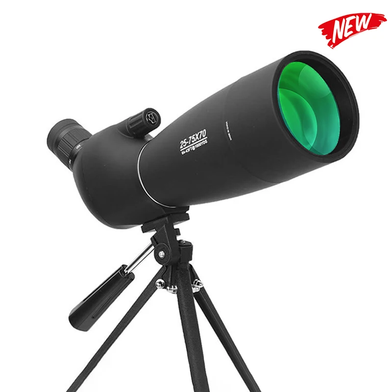 

25-75x70 HD Spotting Scope Zoom Monocular Telescope BAK4 Prism ED Lens IPX6 Waterproof for Target Shooting Bird Watching Camping