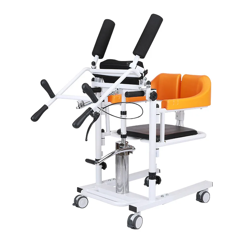 Chaise hydraulique de transfert d'ascenseur patient W/180 °   Bac de lit à siège fendu avec commode pour personnes âgées, bain électrique réglable à la maison