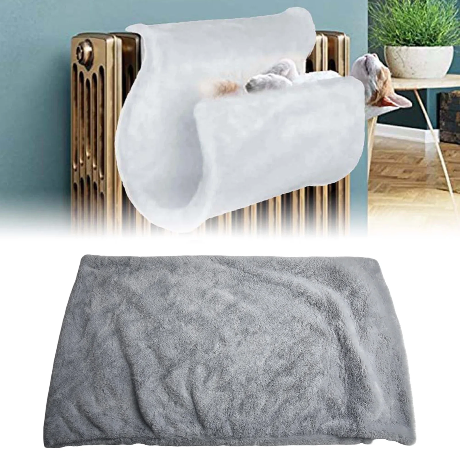 Radiator for Pet Bed Hanging Cat Bed Cozy Home Environment Cozy Warmth Faux Plush Covering Metal Frame Plush Comfort