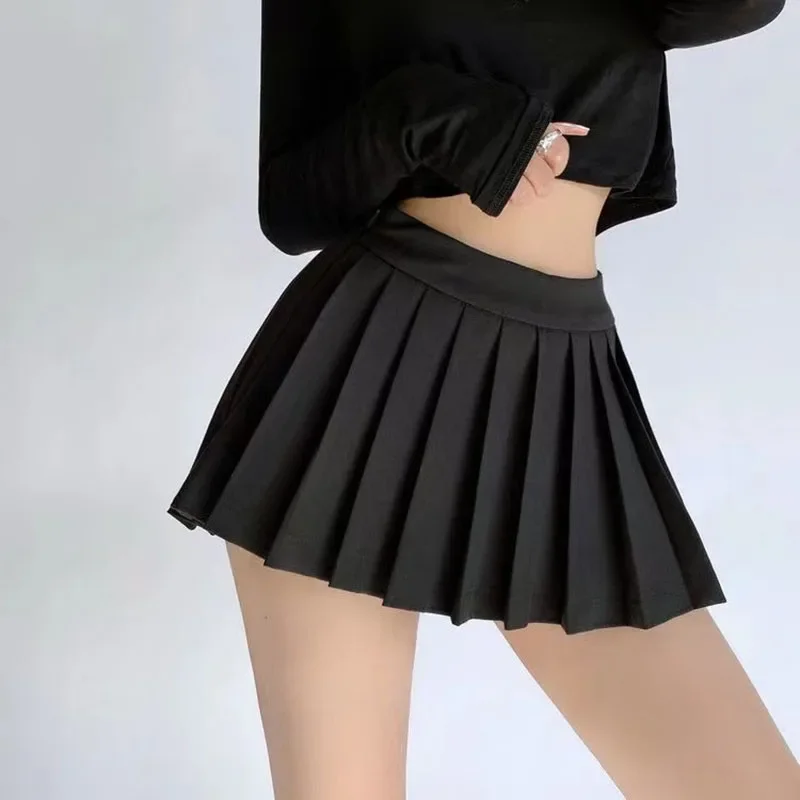 Damskie Y2K z wysokim stanem białe seksowne plisowana spódnica koreańskie spódnice w stylu Preppy