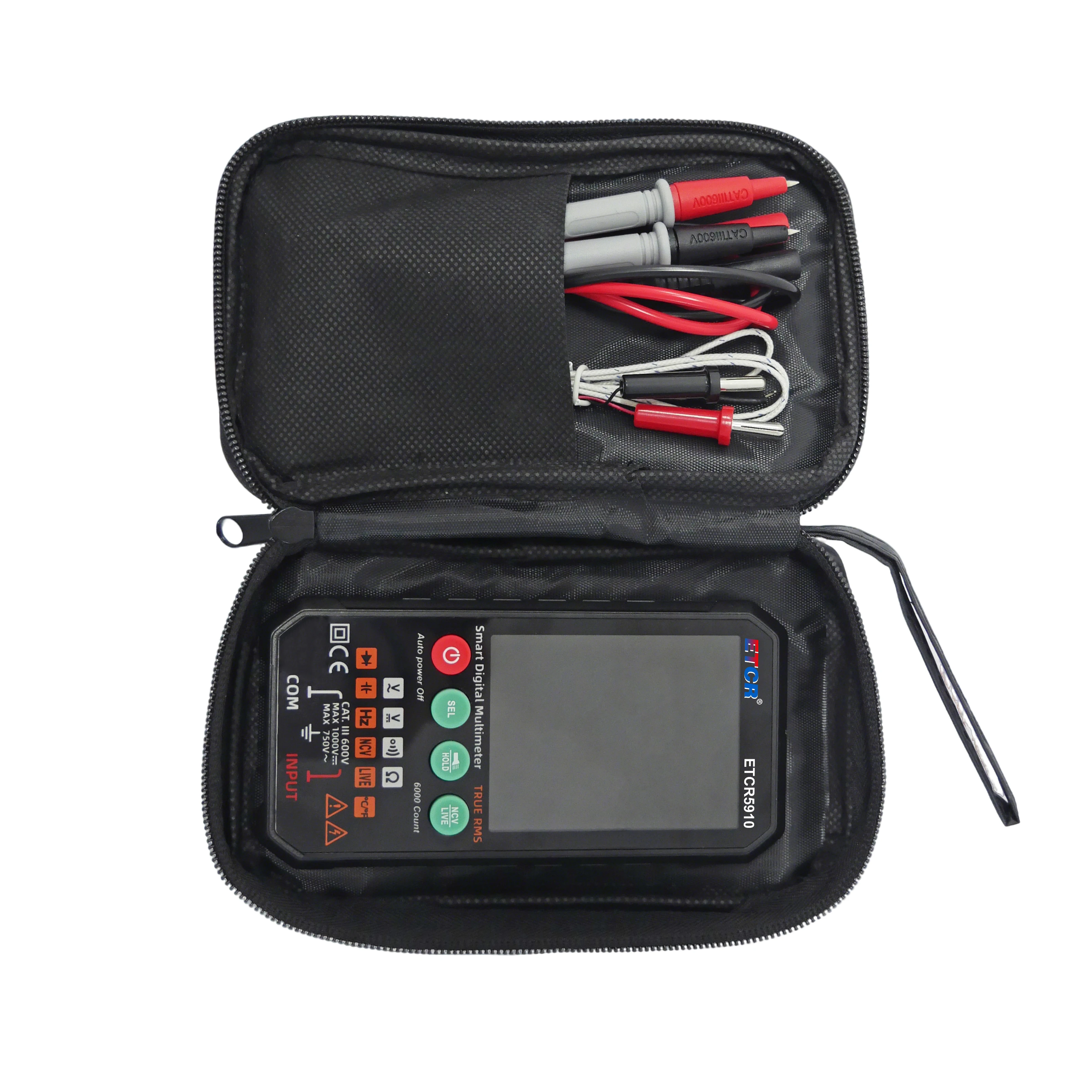 5910 NCV مقياس درجة الحرارة المتعدد لصيانة كهربائي HVAC مقياس متعدد رقمي ذكي #5