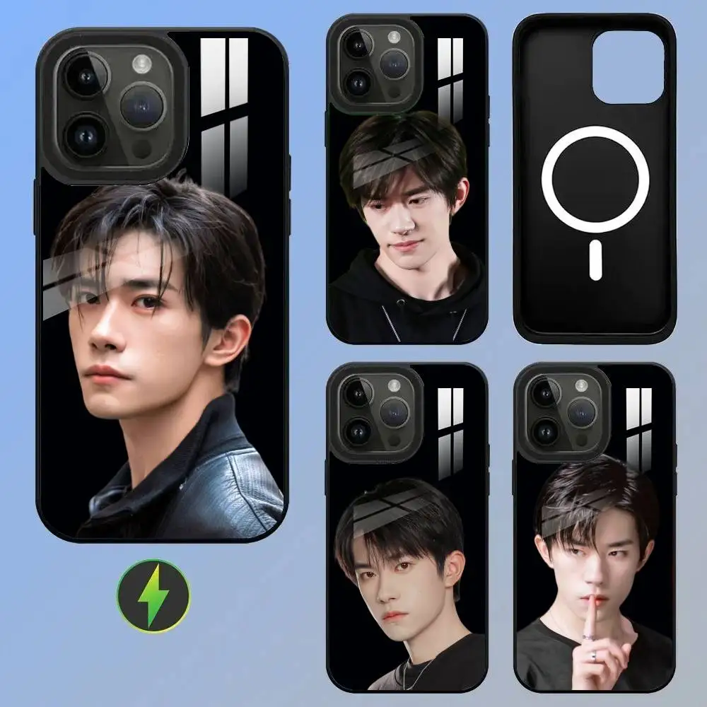 

JC-T Wireless Charging Glass Texture Printed Phone Case For IPhone 11/12/13/14/15/16/17 Plus, Pro, Pro Max & Air