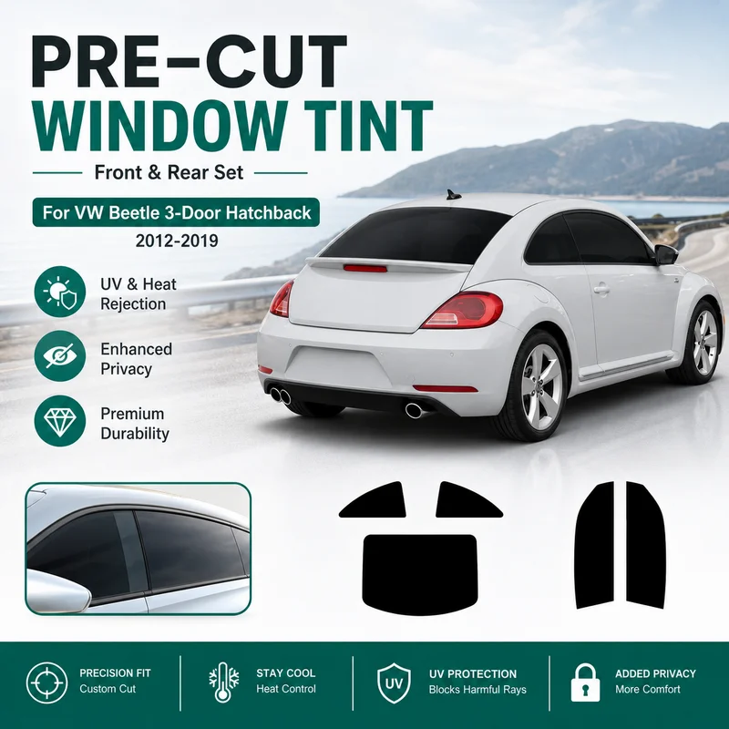 Premium Pre-Cut Window Tint For VW Beetle 3-Door Hatchback 2012-2019 Front & Rear Windows Durable UV Heat Rejection Privacy Film
