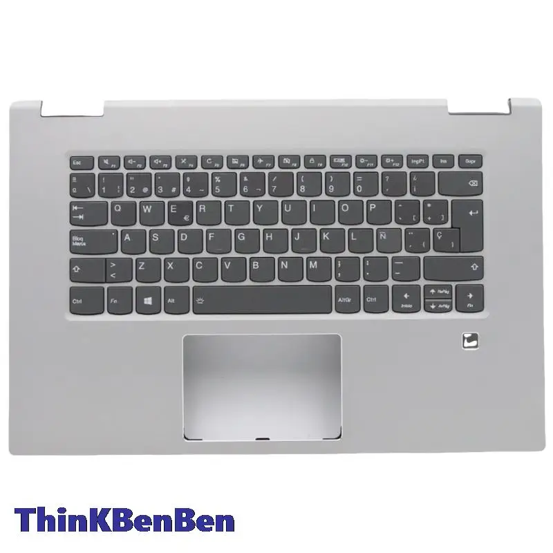 

ES Spanish Silver Keyboard Upper Case Palmrest Shell Cover For Lenovo Ideapad Yoga 720 15 15IKB 5CB0N68008