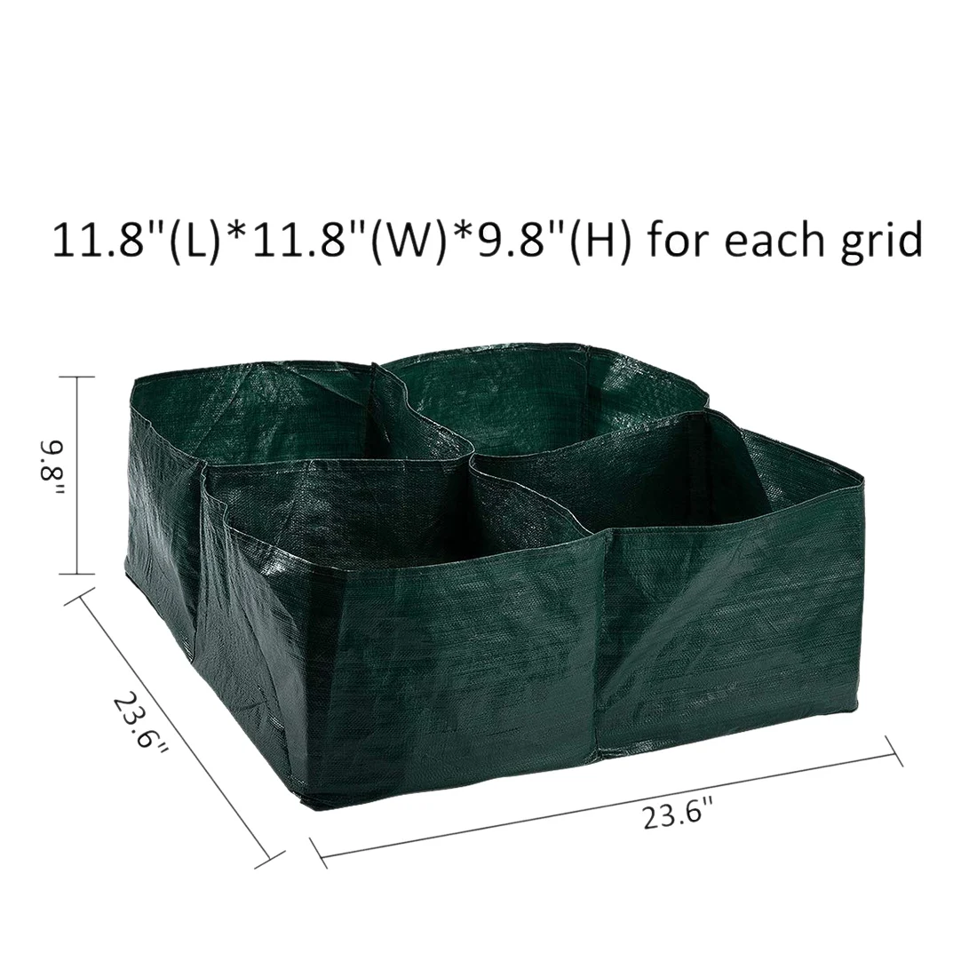 Raised Garden Planter Fabric Bed, 4 Divided Grids Durable Square Planting Grow Pot for Suitable for Planting Vegetables,