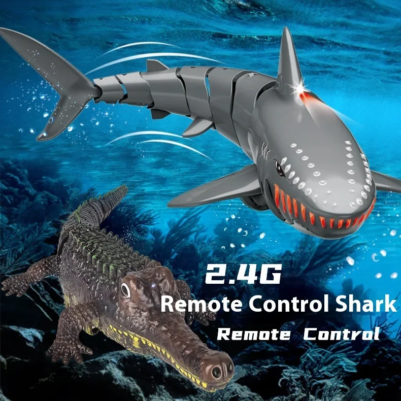 

New 2.4g Remote Control Shark Toy Submarine Children Pool Outdoor Remote Control Beach Swimming Bath Toy Children Analog Boy Toy