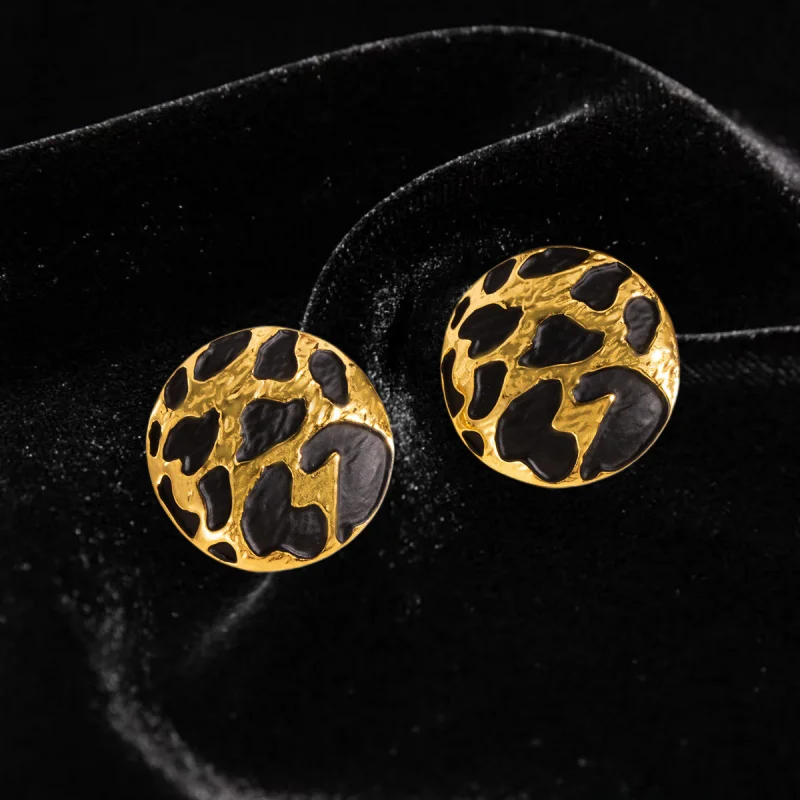 Vintage Leopard Print Statement Earrings Sophisticated Affordable Luxury Niche Earrings Studs Women's Fashion Party Accessories