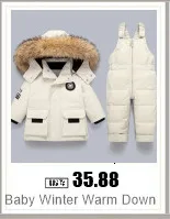 Winter Warm Down Jackets Boys Thicken Jumpsuit Parka Overalls Baby Toddler Girl Clothes Kids Snowsuit Children Clothing Set 2pcs