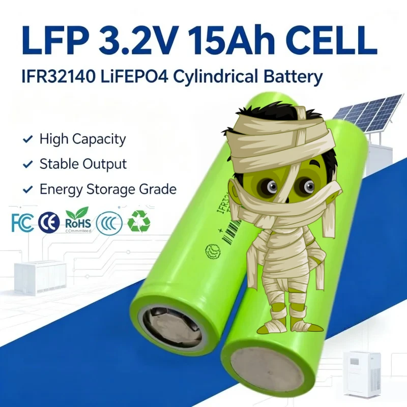 100% Original New 32140 3.2V 15Ah LiFePo4 Battery for EV E-Tricycle Ebike Emotorcycle Battery Pack Scooter Outdoor Power Suppl