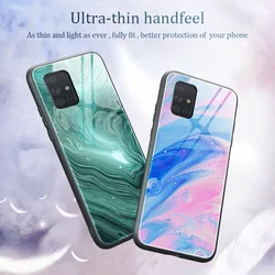 Tempered Glass Case For Samsung Galaxy S24 S23 S21 S20 S22 Ultra FE S10 S9 S8 Plus S10E Marble Painting Silicone Case Back Cover