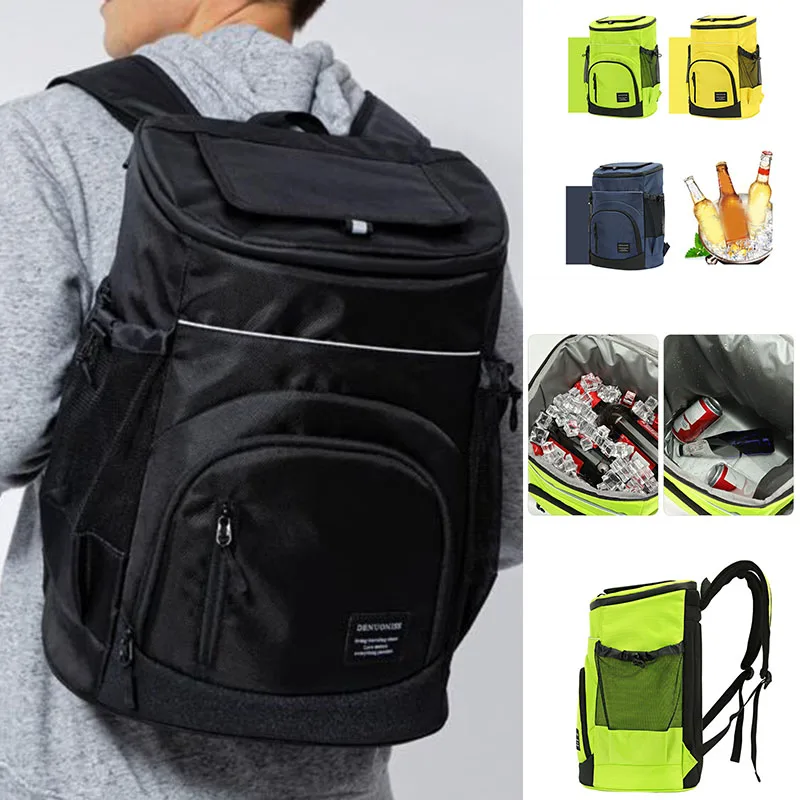 Camping Picnic Refrigerator Bags Insulated Cooler Backpack Thermal Fridge Travel Outdoor Beach Ice Beer Waterproof Backpack ﻿