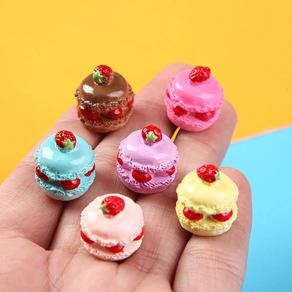 

18Pcs Fake Dessert Cake Miniature Pretend Play Set for Micro Landscape Craft Resin House Ornament Decoration Supplies