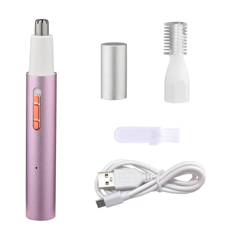 

A59P New Dual-Edge Blade Rechargeable Nose And Ear Hair Trimmer-Painless Facial And Eyebrow Hair Remover For Women Men