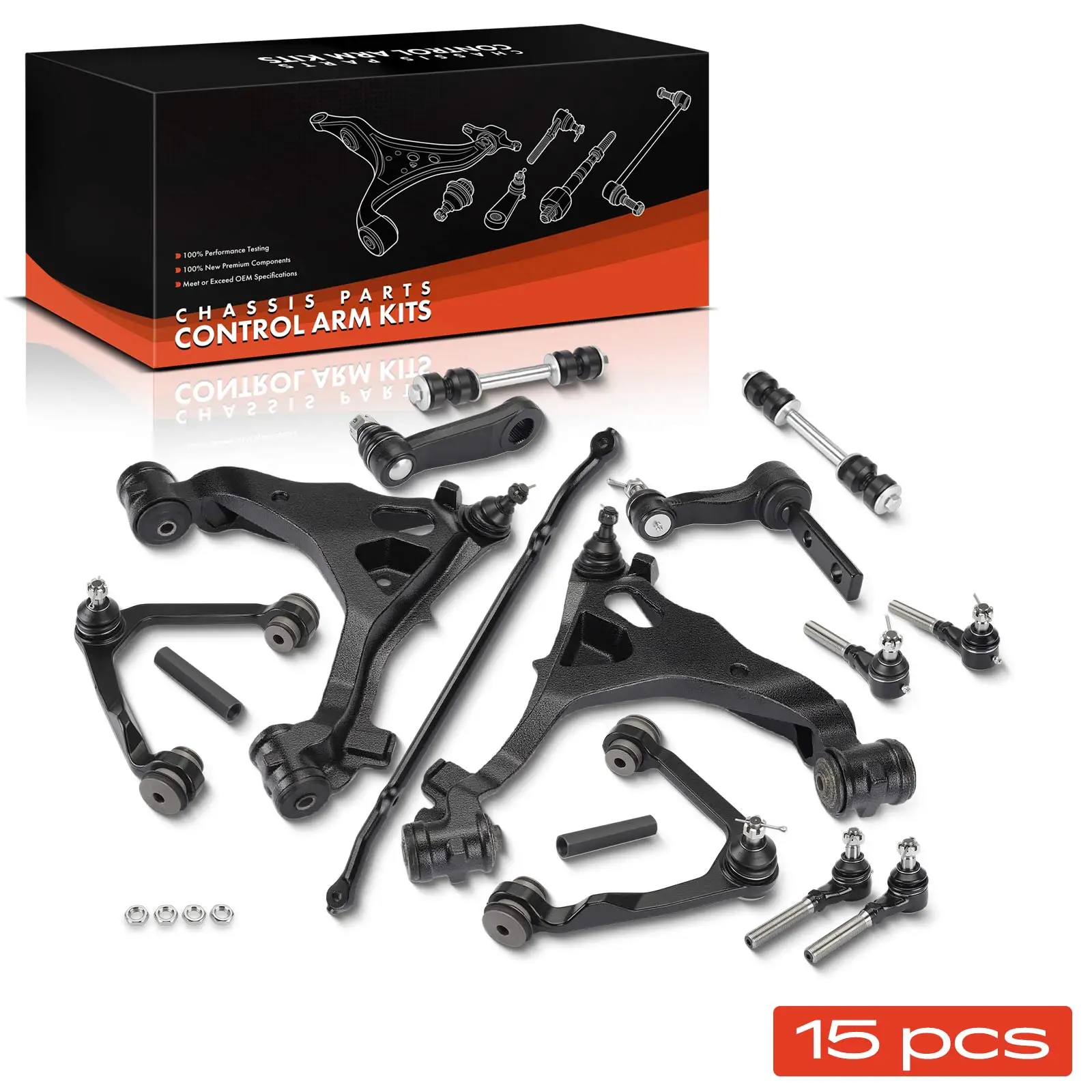 Frankberg 15x Draagarmset Vooras Links Rechts voor FORD USA Expedition Lincoln Navigator K8772 K620210 DS1426 K8700