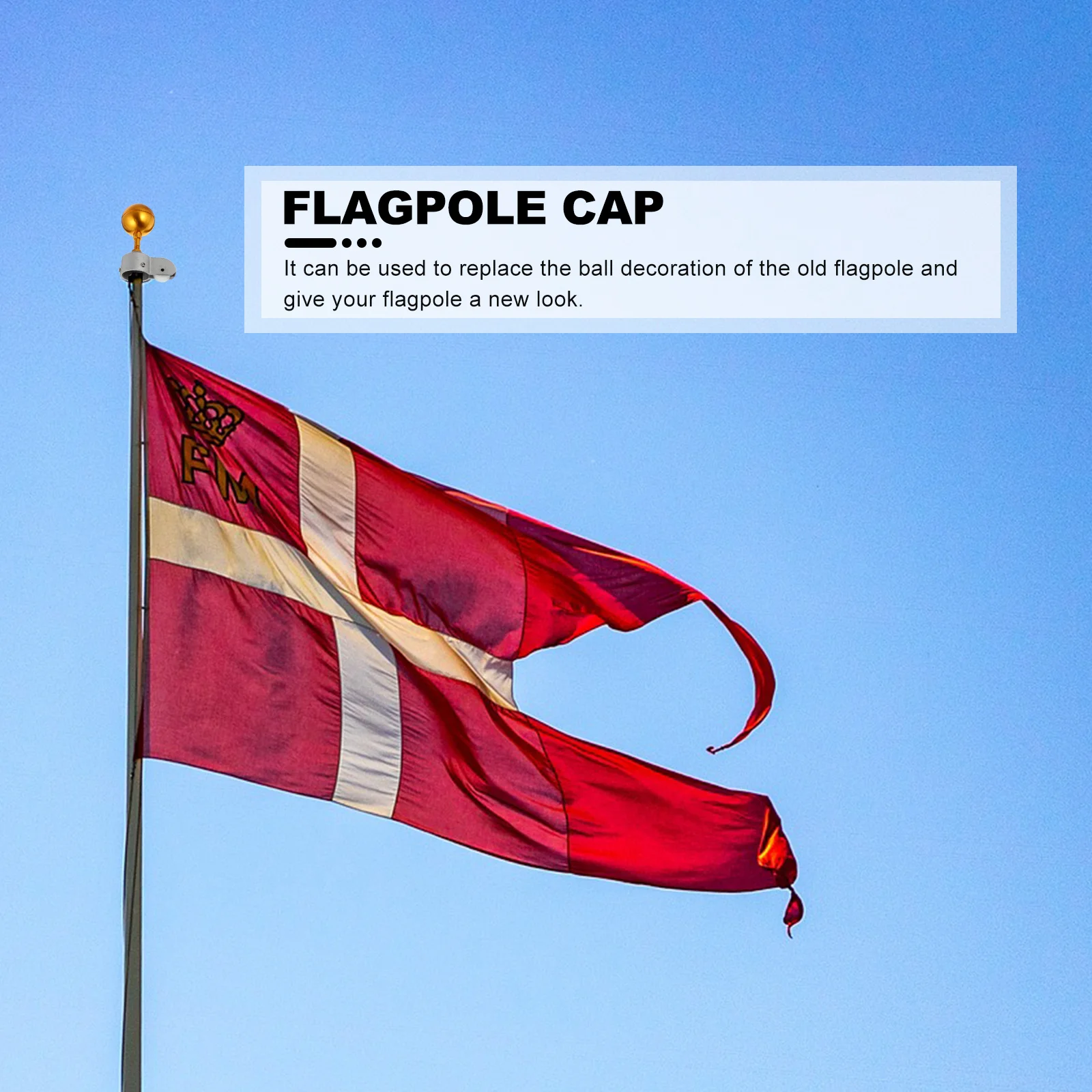 

1 set Aluminum Alloy Flagpole Ball Ornament Durable Outdoor Flagpole Replacement Tool Smooth Golden Topper For Standard Poles