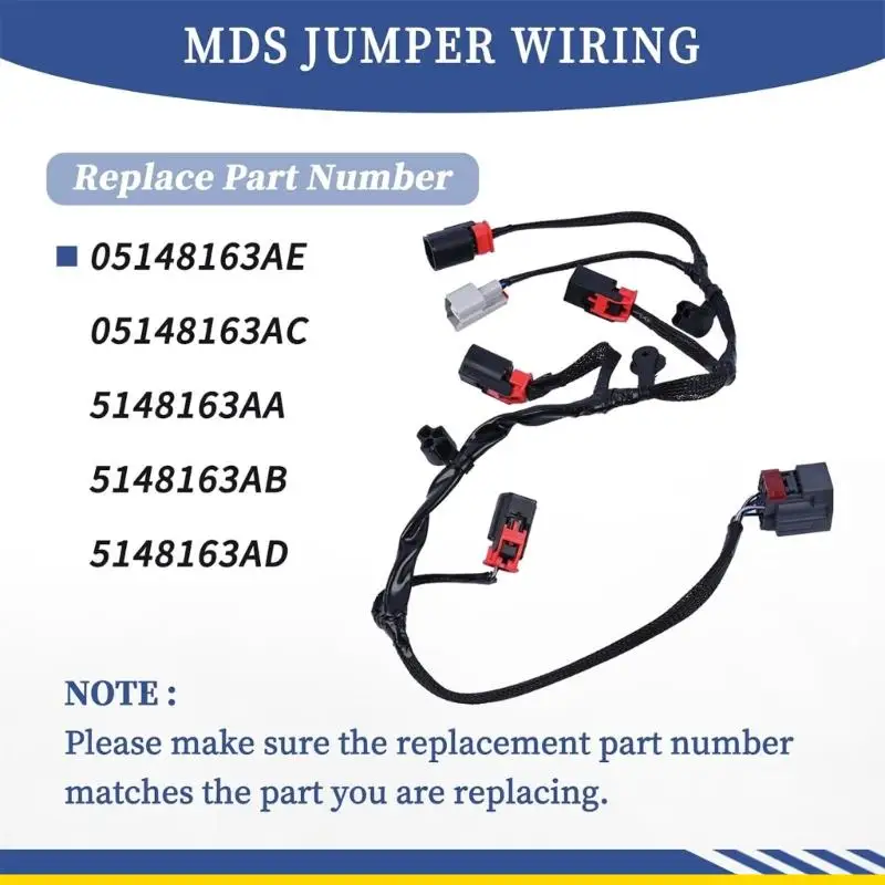 SZCH Engine Jumper Harness for 5.7L Vehicle Applications, with Corrugated Protective Wire Sleeving and Part Reference 05148163AD