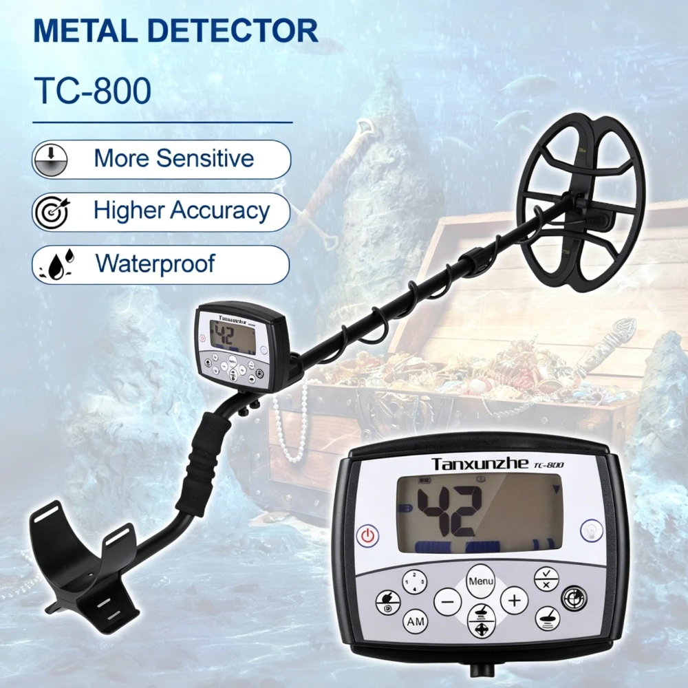 TC-800 Metal Detector Professional High sensitivity Gold Silver Coins Detector Treasure With Single frequency technology