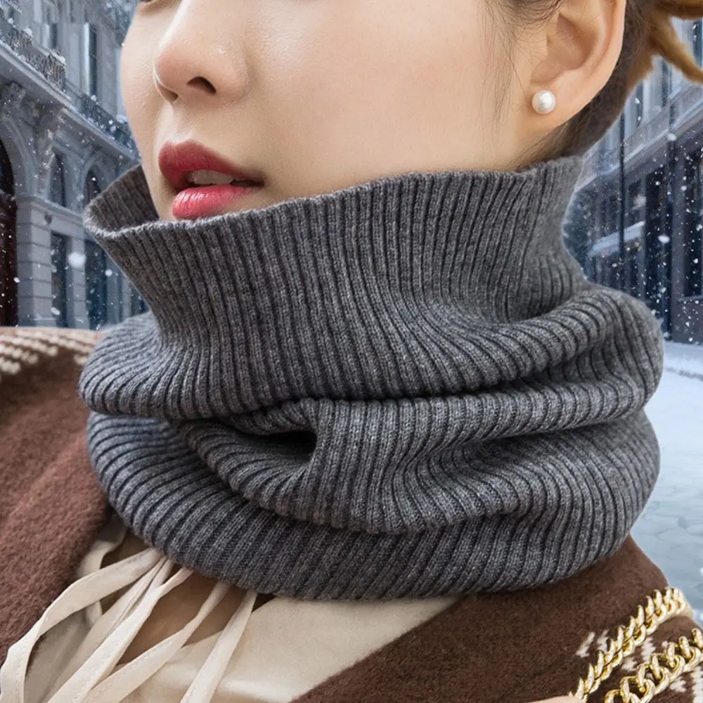

Soft Knitter Neck Warmer Scarf For Women Men Winter Turtleneck Winter Skating Hiking Snood Scarves Unisex Coldproof Collar Scarf