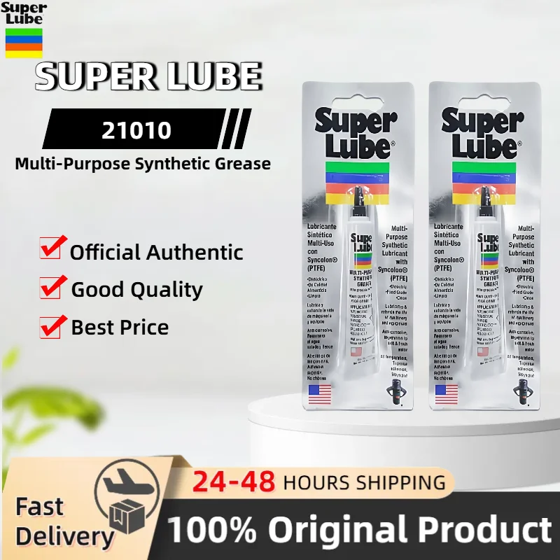 Original Super Lube Multi Purpose Synthetic Grease 21010 High Temp Grease Reduce Friction Noise Prevent Rust and Corrosion 12g