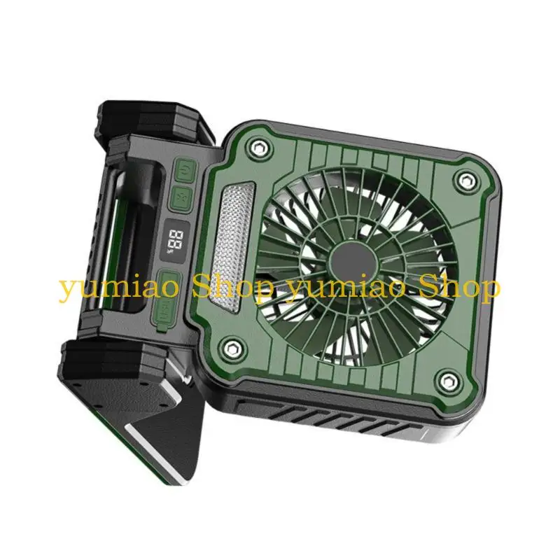 587B Foldable Solar Powereds Outdoor Fan USB Rechargeable Camping Builts in Light Hanging For Hiking Emergency