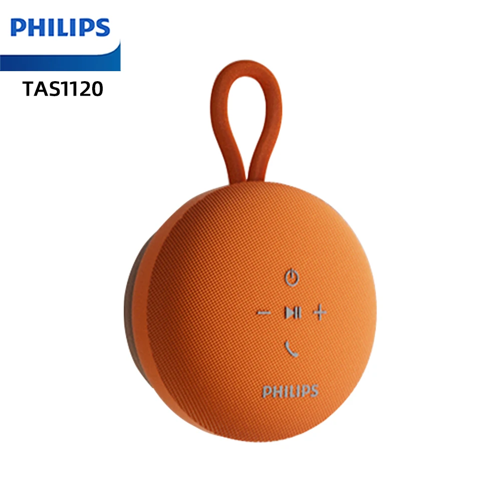 Philips TAS1120 Outdoor Portable Bluetooth Speacker Wireless 800mAh Bathroom Waterproof Indoor Subwoofer W/ Suction Cup Lanyard
