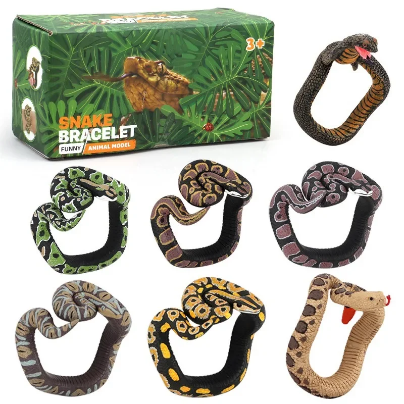 

Halloween toy snake bracelet PVC simulation snake wrist band fake snake wristband prank toys scary party supplies realistic toy