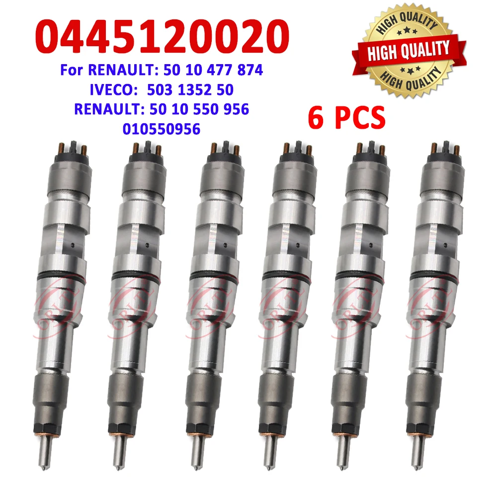 6 PIECES ORLTL 0445120020 5010477874 Diesel Fuel Injector Nozzle 0 986 435 523 For Renault 370,420 Kerax Premium 0 445 120 020