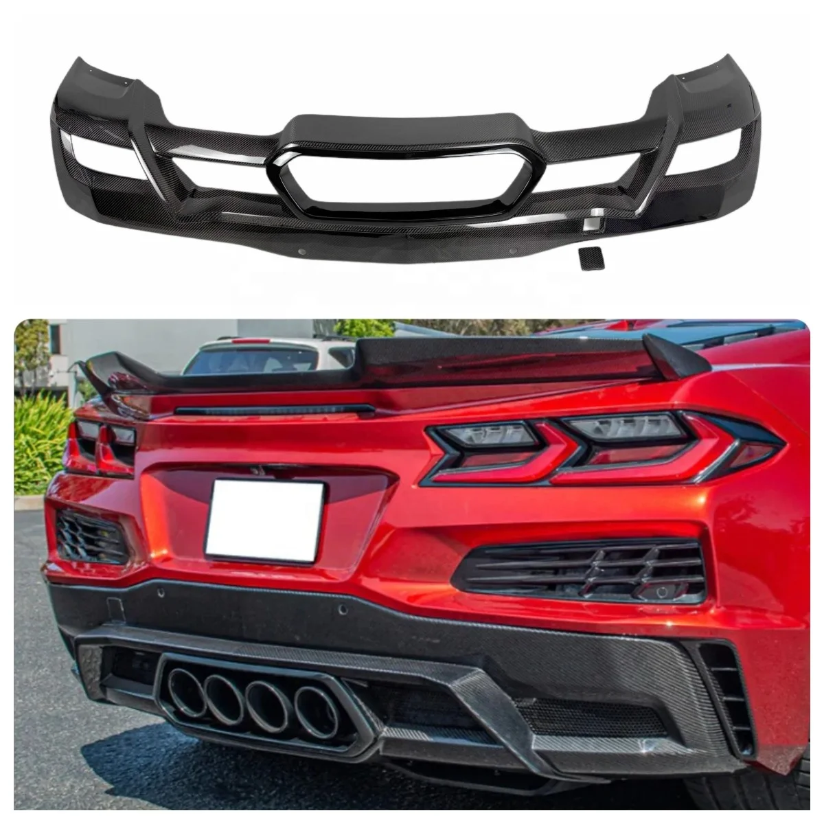 C8 Z06 OE Style Diffuser Carbon Fiber Rear Bumper Diffuser for Corvette C8 Z06 Eray 2023 2025