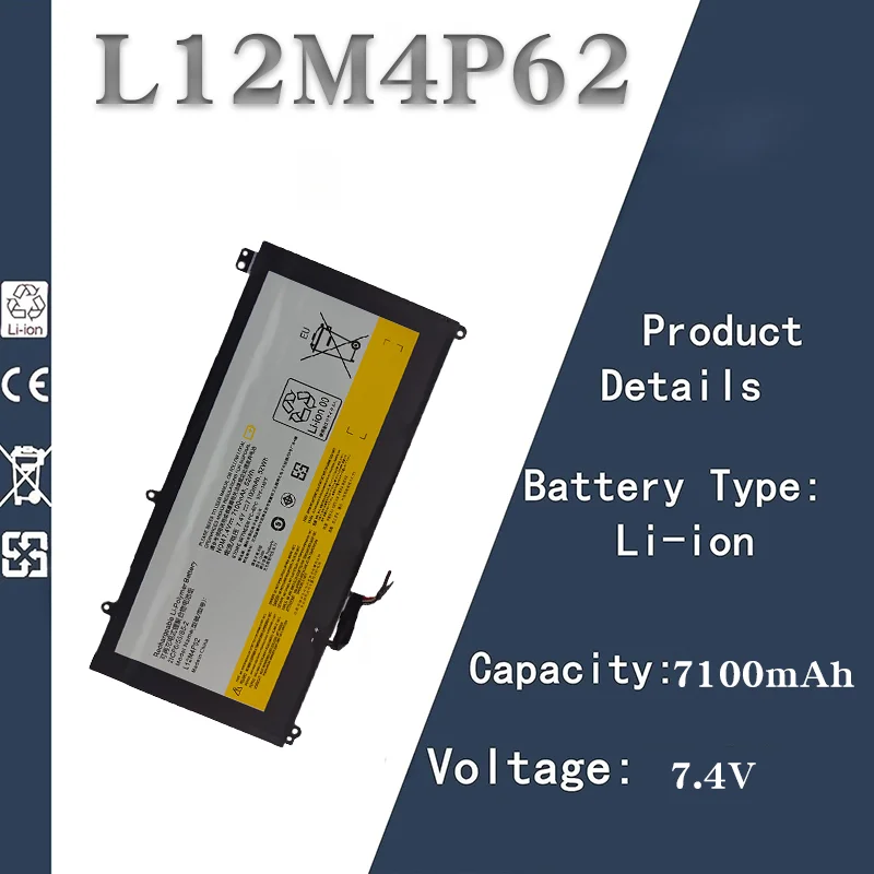 ยี่ห้อใหม่เลอโนโว L12M4P62 เปลี่ยนแบตเตอรี่โน้ตบุ๊ค 7.4V 7100mAh สำหรับ U430 U430T U430P U530 U530P