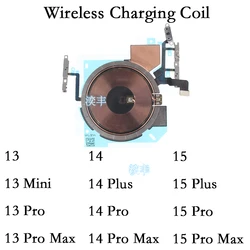 Wireless Charging Coil for IPhone 14 15 13 Mini Pro Max with Power Button Volume Flashlight Flex NFC Panel