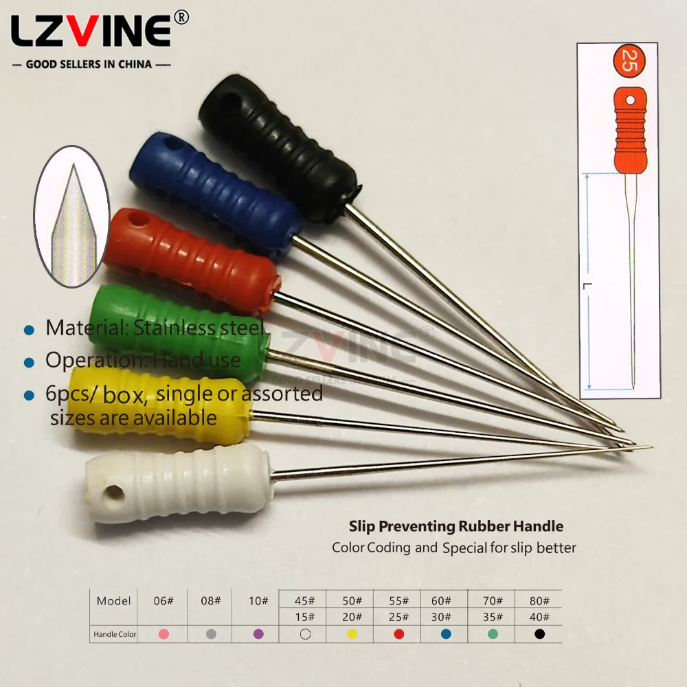 6Pcs Dental Finger Spreaders File Hand Use Stainless Steel Root Cannal Endo Files K H Reamers Pluggle Endodontic Dentist Drills