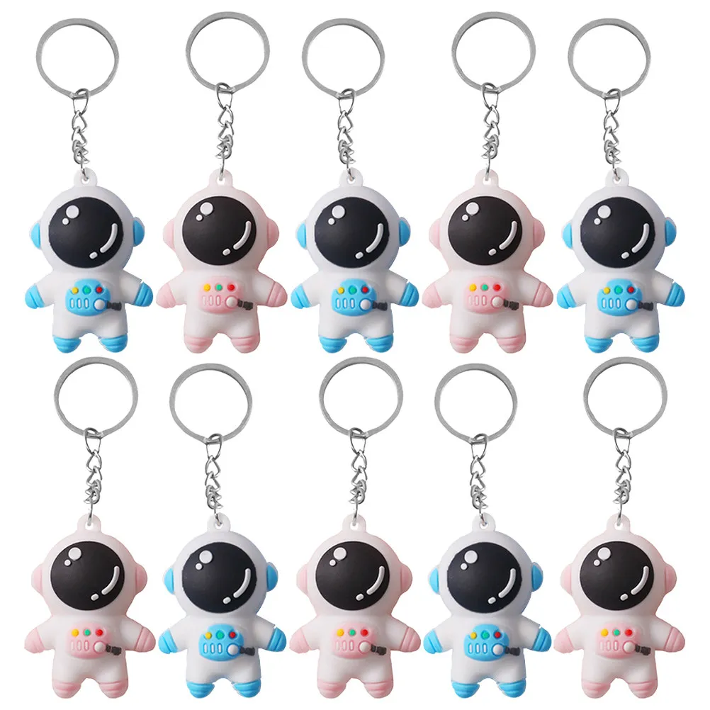 10Pcs Cute Key For Keychain For Car Keys Christmas Stocking Stuffers Astronaut Set Cartoon Space Theme Bags