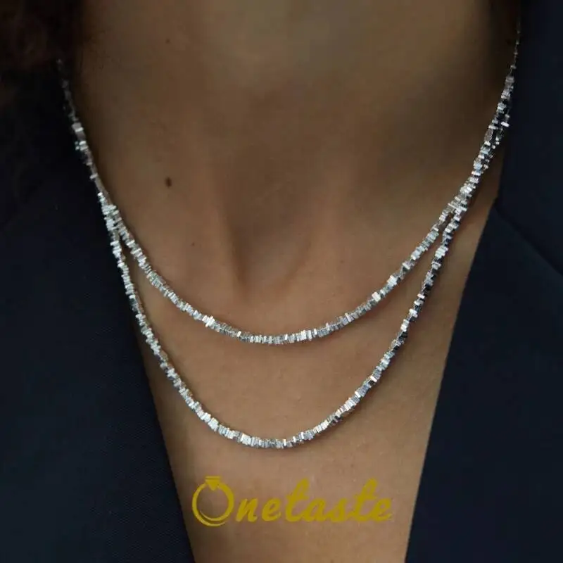 

Ожерелье из стерлингового серебра 925 пробы, нерегулярные маленькие кусочки, женское минималистское многослойное блестящее колье-чокер ручной работы, ожерелья