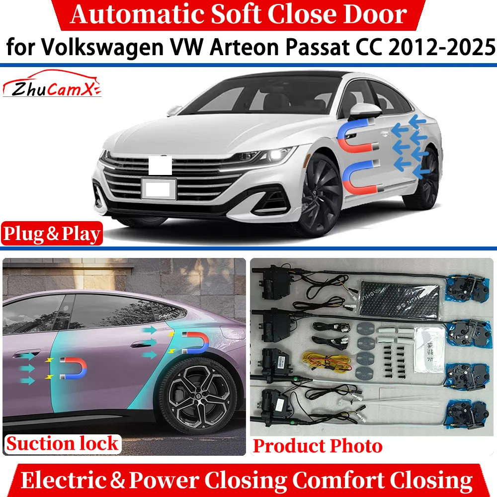 for Volkswagen VW Arteon Passat CC 2012-2025 Car Automatic Soft Close Door Electric Power Comfort Closing Suction lock System