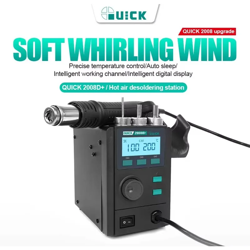 QUICK K8 1000W Hot Air Station Hot Air Blower Welding Soldering Station Heat   110V 220V for SMD SMT BGA Welding Repair view 4