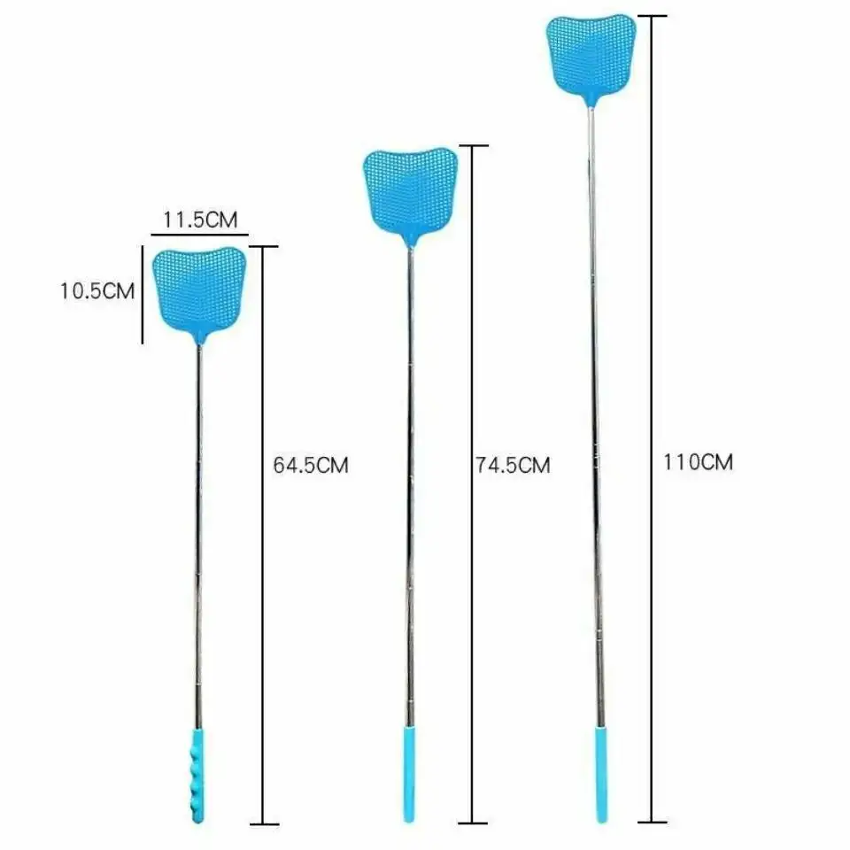 

Large Size Exble Rod Fly Swatter Thiened Long Lasting Bull Tendon Unbreakable Extra Long Handle Home Use Bug Killer