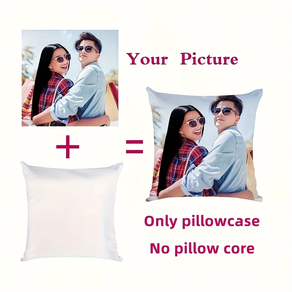 Custom Photo Print Cushion Cover Personalized Pillow Covers With Zipper Closure Polyester Fiber Modern Style for Bedroom