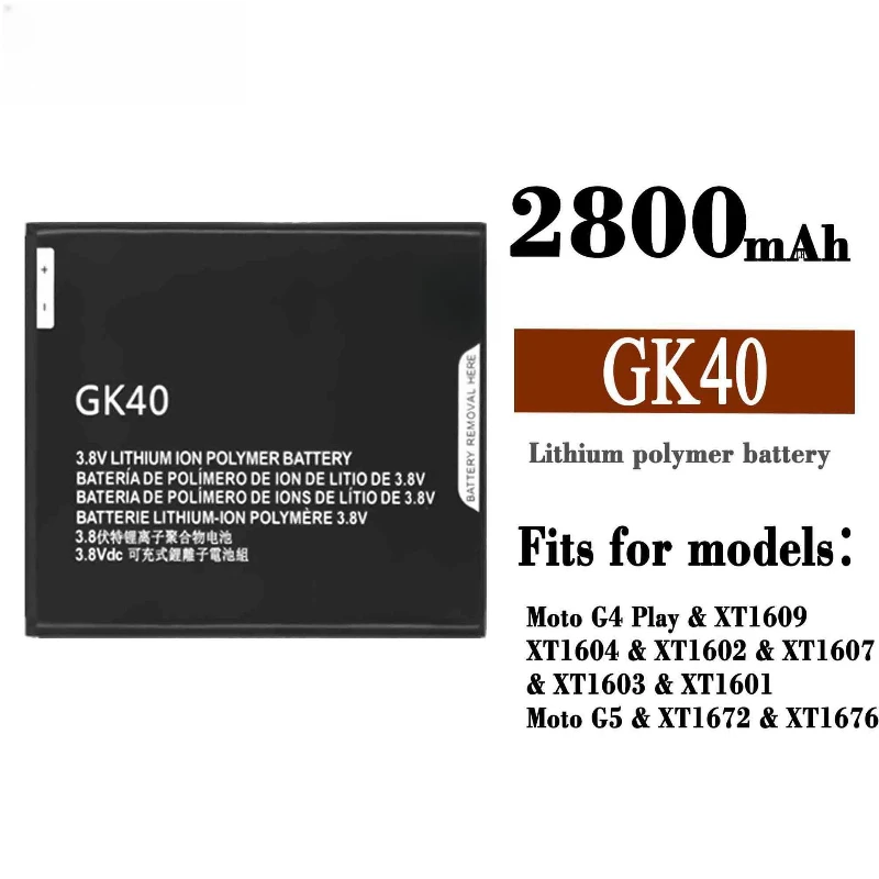 العلامة التجارية الجديدة GK40 2800mAh بطارية لموتورولا موتو E3 G4 اللعب XT1607 XT1609 XT1670 XT1671 XT1672 XT1675 بطاريات الهاتف المحمول