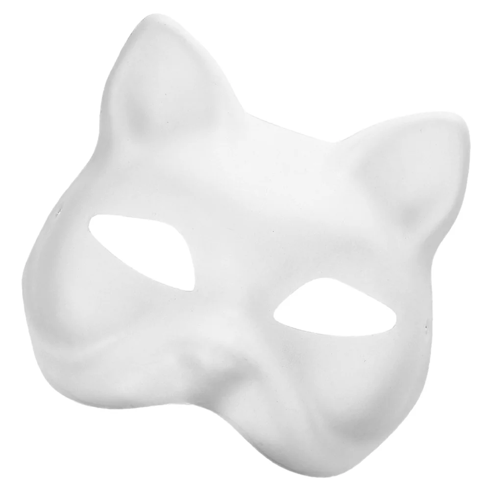 DIY Masks Anime Pulp Japanese Mask Half Face Hand-painted Cat Fox Mask Anime Masquerade Halloween Festival Cosplay Props