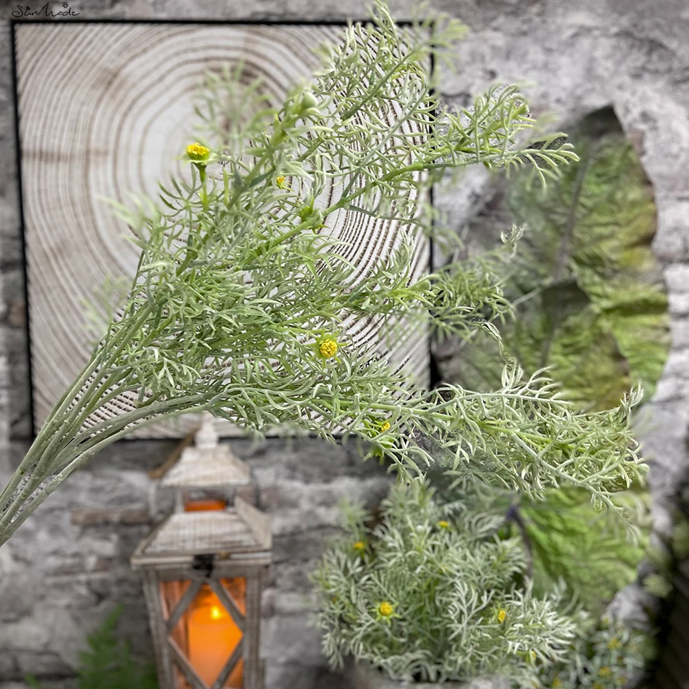 SunMade Ins Lover Chrysanthemum Leaf Fake Plants Home Decoration Antler Leaves Flower Arrangement DIY Plantas Artificiales