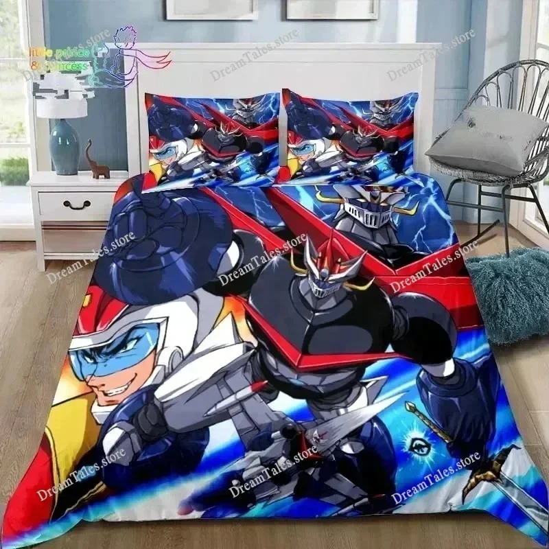 Mazinger Z UFO Robot Grendizer Bedding Set Single Twin Full Queen King Size Bed Set Adult Boys Bedroom Anime Bedding Gift741