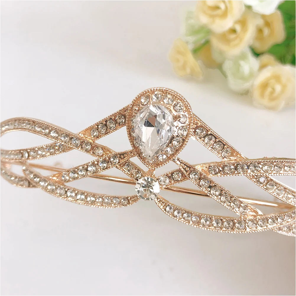 

Rhinestone Crown Headpiece Shiny Wedding Bridal Party Headdress Women Accessories Comfortable Fit Hair Styling Tool