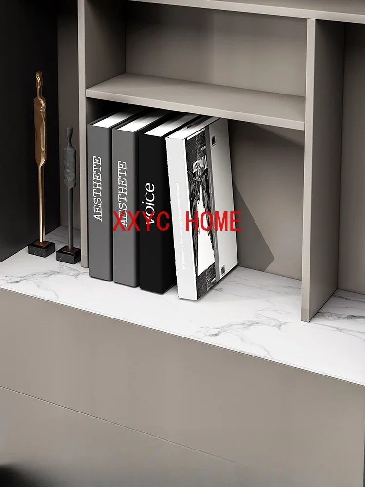 Italian Minimalist Floor Entire Wall Bookshelf Simple Modern Light Luxury Living Room Storage Cabinet