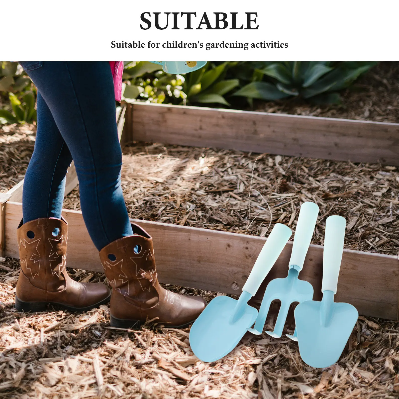 1 セット子供用ガーデニングセット屋外シャベル熊手金属砂掘り - Kids Outdoor Yard Tools のレビューと価格