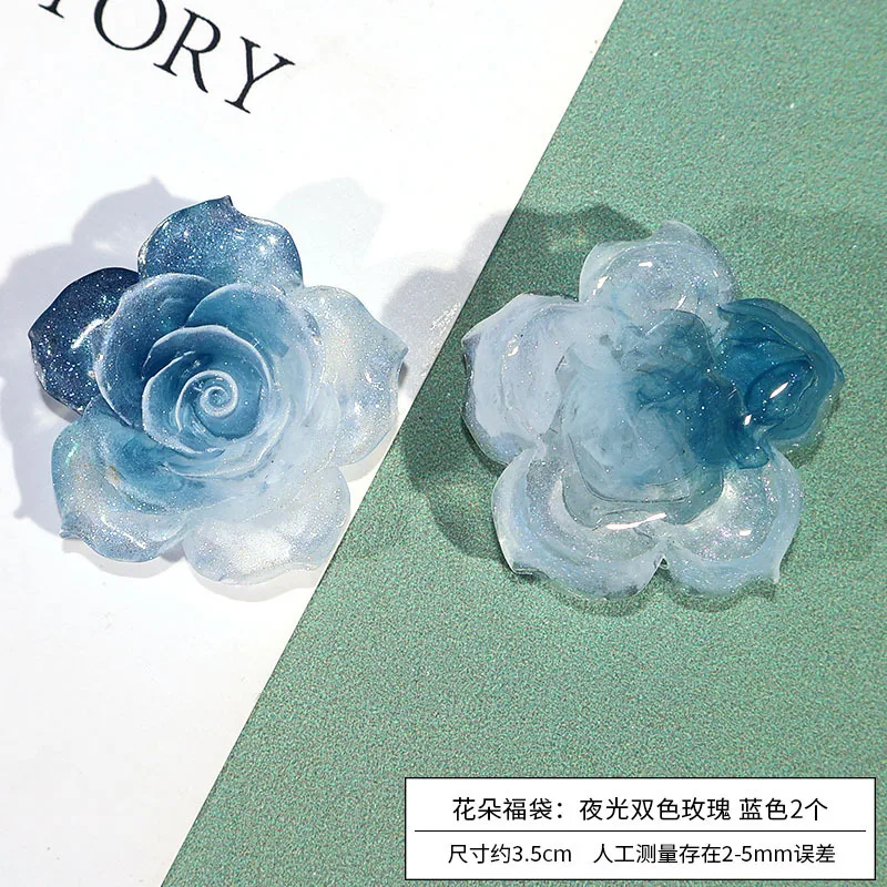 Best Ice Translucent Rose Blue Rose Resin Flower Fortune Bag diy two-color luminous rose Spring Dew material